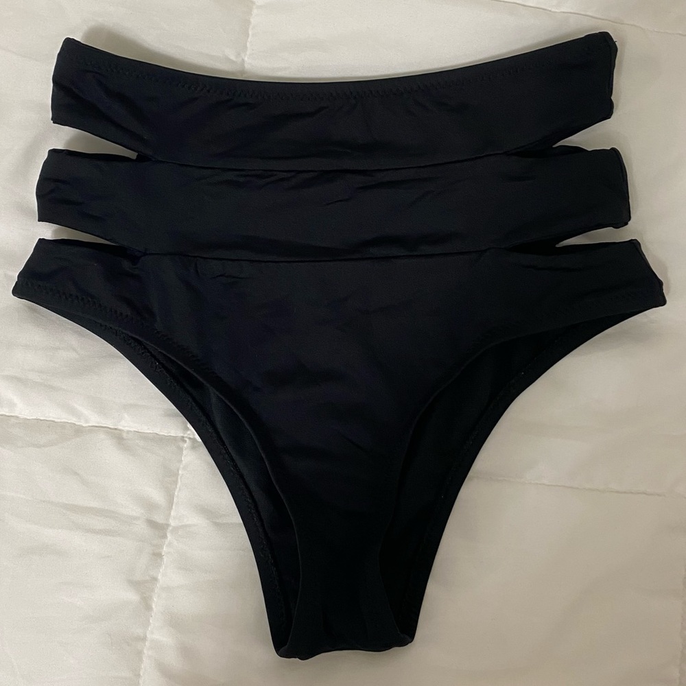 Black cut out bikini bottoms